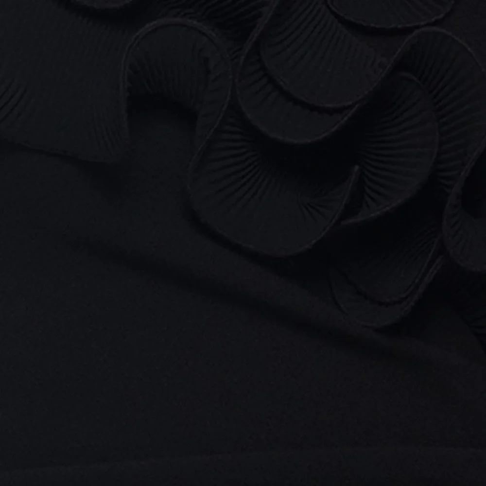 Xscape Evenings Wire Trim Off the Shoulder Black Sheath Dress - Picture 6 of 9